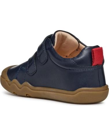 GEOX STEPPIEUP B465WA DEPORTIVAS DE PIEL CON DOBLE VELCRO PARA NIÑO, AZUL MARINO C4002 NAVY
