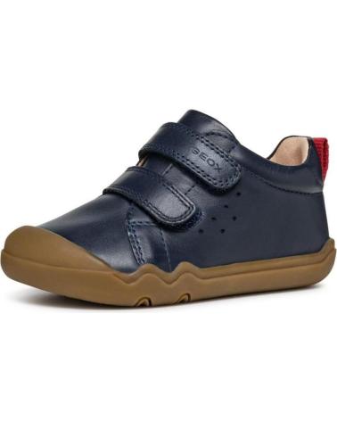 GEOX STEPPIEUP B465WA DEPORTIVAS DE PIEL CON DOBLE VELCRO PARA NIÑO, AZUL MARINO C4002 NAVY