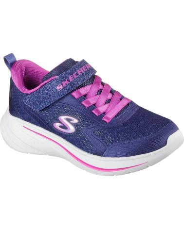 ZAPATILLAS DEPORTIVAS SKECHERS PARA NIÑA CON CIERRE ELÁSTICO Y VELCRO - FUCSIA/AZUL MARINO NAVY