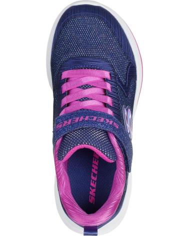 ZAPATILLAS DEPORTIVAS SKECHERS PARA NIÑA CON CIERRE ELÁSTICO Y VELCRO - FUCSIA/AZUL MARINO NAVY