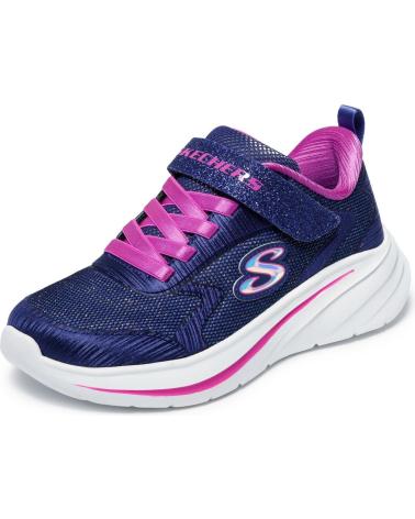 ZAPATILLAS DEPORTIVAS SKECHERS PARA NIÑA CON CIERRE ELÁSTICO Y VELCRO - FUCSIA/AZUL MARINO NAVY