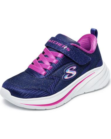SCARPE SPORTIVE SKECHERS CON VELCRO E LACCI ELASTICI - BLU FUCSIA GRIS