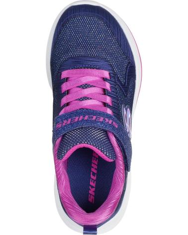 SCARPE SPORTIVE SKECHERS CON VELCRO E LACCI ELASTICI - BLU FUCSIA GRIS
