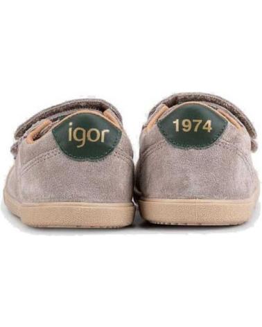 IGOR ZAPATO VELCROS SUEDE BAREFOOT TOPO