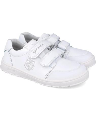 GARVALIN ZAPATILLA ESCOLAR BLANCA CON DOBLE VELCRO 252510-C050 252510 BLANCO