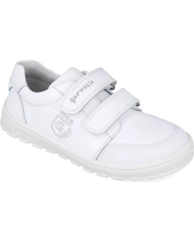 GARVALIN ZAPATILLA ESCOLAR BLANCA CON DOBLE VELCRO 252510-C050 252510 BLANCO