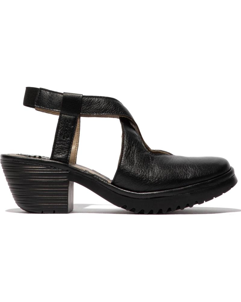 FLY LONDON SANDALIA MUJER TACON WAGE 368 - NEGRO