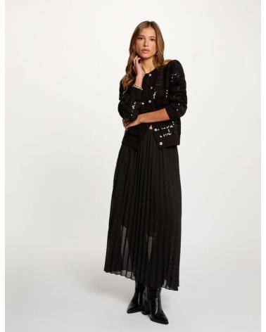 MORGAN GONNA LUNGA PLISSÉ 252-JRILOX NERA NEGRO