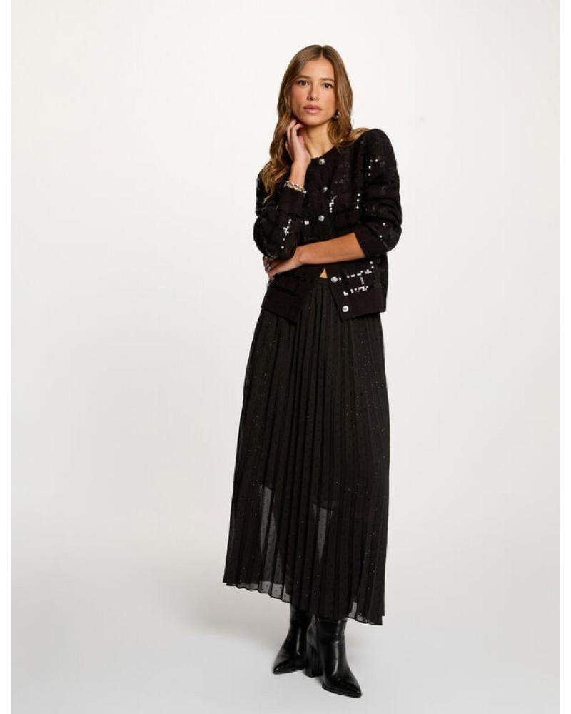 MORGAN GONNA LUNGA PLISSÉ 252-JRILOX NERA NEGRO