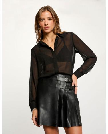 MORGAN MINIGONNA PLISSÉ 251-JPAT NERA NEGRO