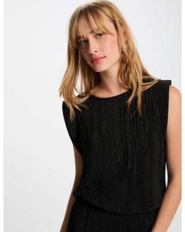 MORGAN ÄRMELLOSES TOP 252-DIABOLO SCHWARZ GERIPPT NEGRO