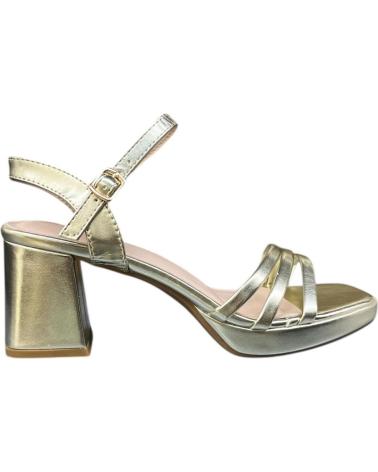 CALZADOMANIA SANDALO CON TACCO LARGO E FASCE DORATE ORO