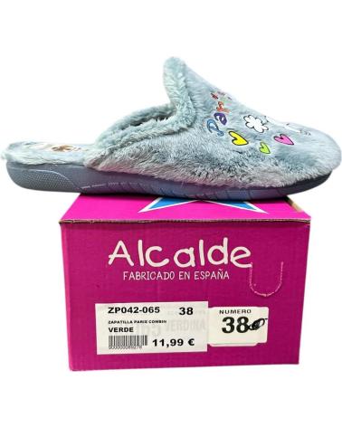 PANTOFOLE CALZADOMANIA PARIGI ACQUAMARINA TORRE EIFFEL E CUORI VERDE