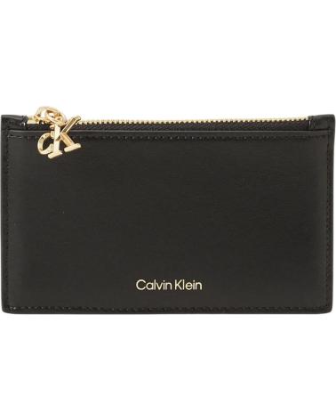 PORTAMONETE PORTACARTE CALVIN KLEIN CK ZIP CARDCASE 6CC NERO NEGRO