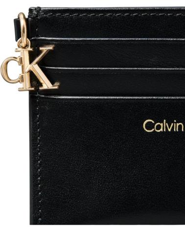 PORTAMONETE PORTACARTE CALVIN KLEIN CK ZIP CARDCASE 6CC NERO NEGRO
