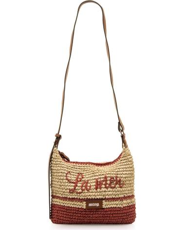 BOLSA A TIRACOLO MTNG LOMA EM RÁFIA E PELE SINTÉTICA MARROM MARRóN