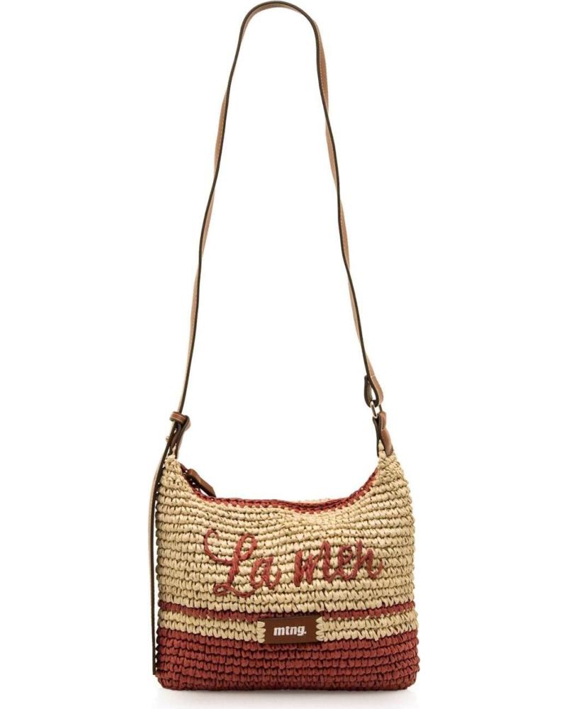 BOLSA A TIRACOLO MTNG LOMA EM RÁFIA E PELE SINTÉTICA MARROM MARRóN