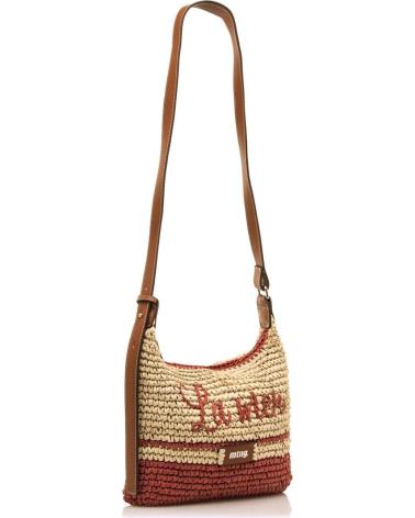 BOLSA A TIRACOLO MTNG LOMA EM RÁFIA E PELE SINTÉTICA MARROM MARRóN