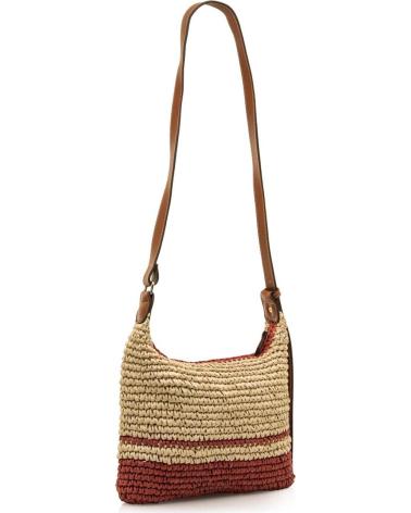 BOLSA A TIRACOLO MTNG LOMA EM RÁFIA E PELE SINTÉTICA MARROM MARRóN
