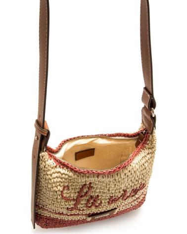 BOLSA A TIRACOLO MTNG LOMA EM RÁFIA E PELE SINTÉTICA MARROM MARRóN