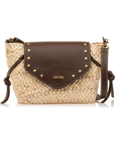 SAC BANDOULIÈRE MTNG PECEZ EN RAFIA AVEC RABAT MARRON ET CLOUS MARRóN