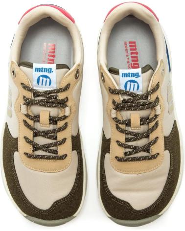 MTNG 60857 HERREN SNEAKER BEIGE UND KHAKI MIT GRÜNEN UND ROSA AKZENTEN VERDE