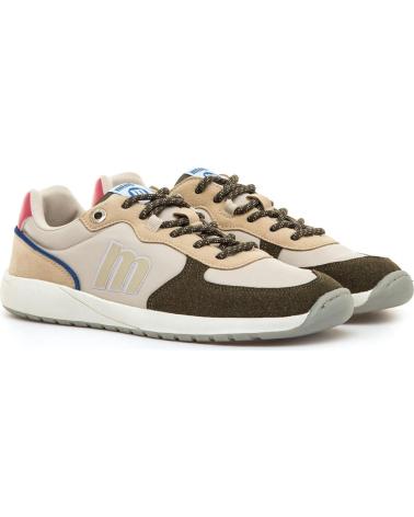 MTNG 60857 HERREN SNEAKER BEIGE UND KHAKI MIT GRÜNEN UND ROSA AKZENTEN VERDE