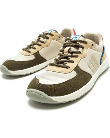 MTNG 60857 HERREN SNEAKER BEIGE UND KHAKI MIT GRÜNEN UND ROSA AKZENTEN VERDE