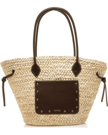 CABAS EN RAPHIA MTNG PARRA MARRON AVEC ANSES MARRóN