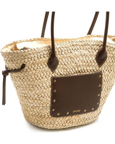 CABAS EN RAPHIA MTNG PARRA MARRON AVEC ANSES MARRóN