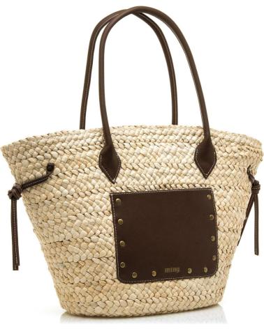 CABAS EN RAPHIA MTNG PARRA MARRON AVEC ANSES MARRóN