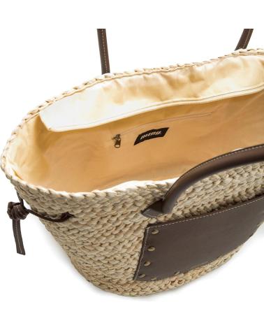 CABAS EN RAPHIA MTNG PARRA MARRON AVEC ANSES MARRóN