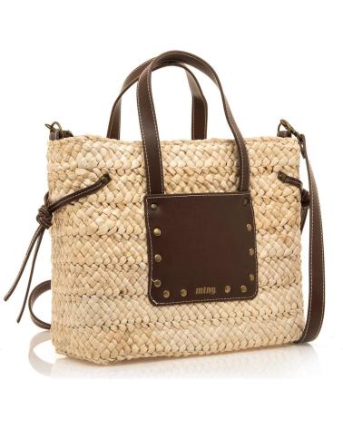 SAC BANDOULIÈRE MTNG POZO EN RAPHIA NATUREL ET DÉTAILS MARRON MARRóN