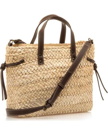 SAC BANDOULIÈRE MTNG POZO EN RAPHIA NATUREL ET DÉTAILS MARRON MARRóN