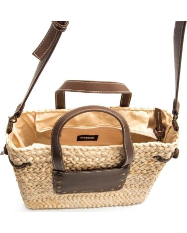 SAC BANDOULIÈRE MTNG POZO EN RAPHIA NATUREL ET DÉTAILS MARRON MARRóN