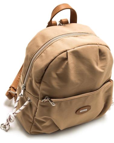 MOCHILA CASUAL MTNG GALLO EM LONA CASTANHA COM CORDAS ENTRANÇADAS MARRóN