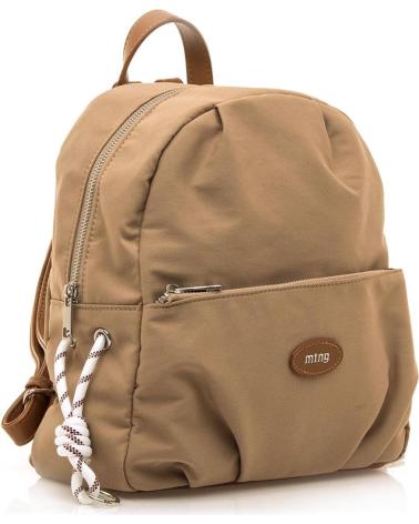 MOCHILA CASUAL MTNG GALLO EM LONA CASTANHA COM CORDAS ENTRANÇADAS MARRóN