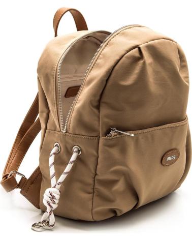 MOCHILA CASUAL MTNG GALLO EM LONA CASTANHA COM CORDAS ENTRANÇADAS MARRóN
