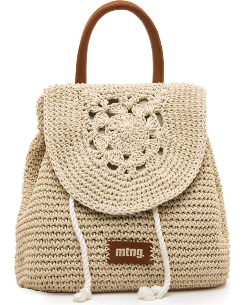 MTNG MIRTO BACKPACK BAG IN BEIGE RAFFIA WITH DRAWSTRING CLOSURE BEIGE