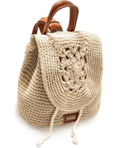 MTNG MIRTO BACKPACK BAG IN BEIGE RAFFIA WITH DRAWSTRING CLOSURE BEIGE