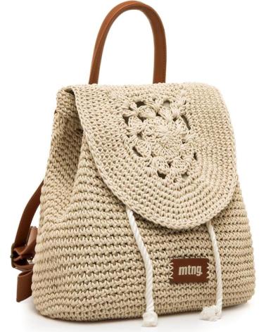 MTNG MIRTO BACKPACK BAG IN BEIGE RAFFIA WITH DRAWSTRING CLOSURE BEIGE