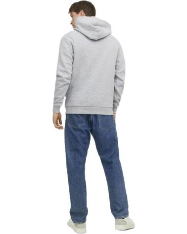 JACK AND JONES SUDADERA CON CAPUCHA JJEBRADLEY – CORTE RELAJADO Y TACTO S LIGHT GREY