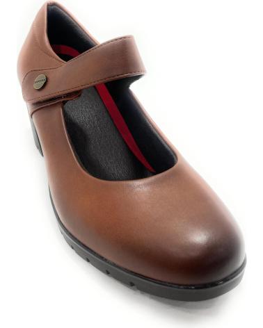 HUALUN BRAUNE MARY-JANE SCHUHE MIT ABSATZ, KLETTVERSCHLUSS UND KOMFORT MARRóN