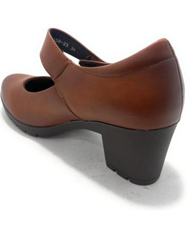 HUALUN BRAUNE MARY-JANE SCHUHE MIT ABSATZ, KLETTVERSCHLUSS UND KOMFORT MARRóN