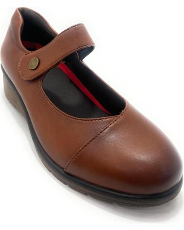 HUALUN MARY JANE KOMFORT BRAUN MIT KEILABSATZ UND KLETTVERSCHLUSS MARRóN