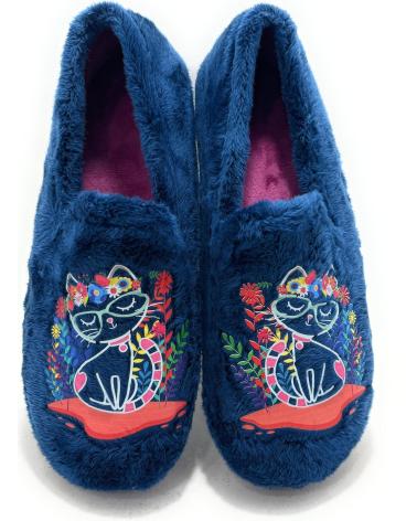 ALCALDE PANTOFOLE CHIUSE BLU CON DESIGN A GATTO AZUL