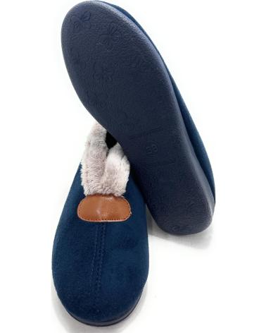 ALCALDE PANTOFOLE CHIUSE BLU CON COLLO DI PELLICCIA AZUL