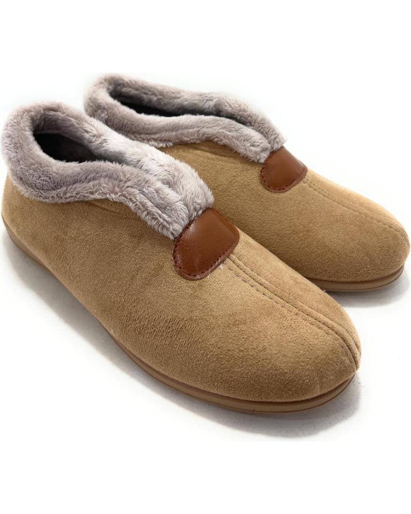 ALCALDE PANTOFOLE CHIUSE MARRONI CON COLLO DI PELLICCIA MARRóN