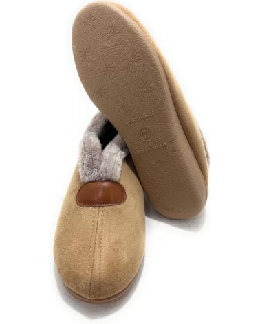 ALCALDE PANTOFOLE CHIUSE MARRONI CON COLLO DI PELLICCIA MARRóN