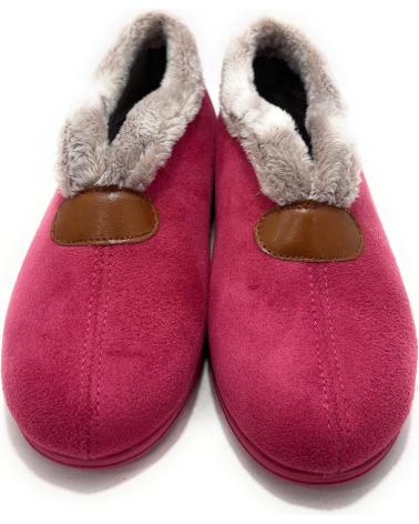 ALCALDE GESCHLOSSENE HAUSSCHUHE FUCHSIA MIT PELZKRAGEN VARIOS COLORES